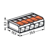 221-415 WAGO 221 Series 5 Conductor Splicing Connector with Lever Lock for Cable up to 4mm2 32A 25x Pieces