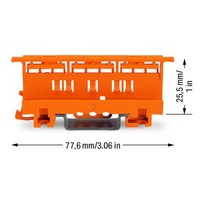 221-500 WAGO 221 Series Mounting Carrier for DIN Rail or Screw Fixing Orange