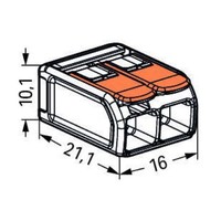 221-612 WAGO 221 Series 2 Conductor Splicing Connector with Lever Lock for Cable up to 6mm2 41A 50x Pieces
