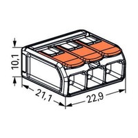 221-613 WAGO 221 Series 3 Conductor Splicing Connector with Lever Lock for Cable up to 6mm2 41A 30x Pieces