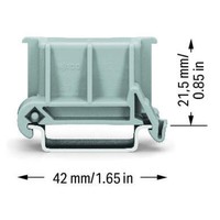 222-510 WAGO 222 Series Angled DIN Rail Adapter in combination with 221-500 or 222-500 Grey