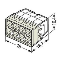 2273-208 WAGO 2273 Series 8 Conductor Push Wire Connector for cable up to 2.5mm2 24A White/Clear 50x Pieces