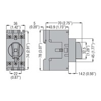 GA063SA Lovato GA 3 Pole 63A Isolator for Base or DIN Rail Mounting Can also be used as an internal switch Black Handle