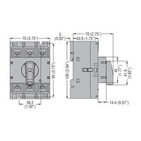 GAKIT160 Lovato GA 3 Pole 160A Isolator Kit Supplied with Door Interlocked Padlockable Handle 200mm Metal Shaft and Single Shroud