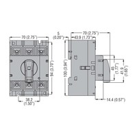 GA063A Lovato GA 3 Pole 63A Isolator for Base or DIN Rail Mounting Can also be used as an internal switch Black Handle