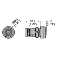 LPCZSEIP Lovato Platinum Monoblock Buzzer 85-140VAC/DC Continuous or Pulse tone IP66/67/69K 80dB