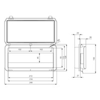 L 12 II Fibox Polycarbonate 12 Module Hinged Smoked Cover IP65 128 x 248 x 26mmD