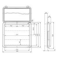 L 24 II Fibox Polycarbonate 24 Module Hinged Smoked Transparent Cover IP65 218 x 248 x 26mmD