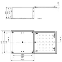 BRES-44P Uriarte Safybox BRES GRP 400H x 400W x 200mmD Wall Mounting Enclosure IP66 Polycarbonate Window