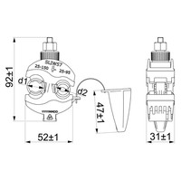 SLIW57 Ensto Insulation Piercing Connector for up to 150mm Aluminium or Copper Cable