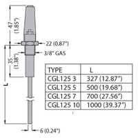 31CGL1253 Lovato Single Pole Electrode for use in Boilers Probe Length 327mm