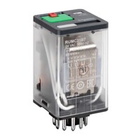 RUMC32B7 Schneider Zelio RUMC32 3 Pole 10A Relay 24VAC Coil 3 Change-Over Contacts Lockable Test Button and LED Indication