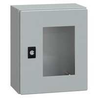 NSYCRN325150T Schneider PanelSeT CRN Mild Steel 300H x 250W x 150mmD Wall Mounting Enclosure IP66 Glazed Door