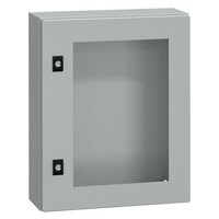 NSYCRN54150T Schneider Spacial CRN Mild Steel 500H x 400W x 150mmD Wall Mounting Enclosure IP66 Glazed Door