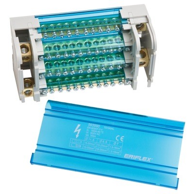 563200 nVent ERIFLEX TD-160A 4 Pole 160A Distribution Block Input Capacity 10 - 50mm2 11 outgoing connections per pole