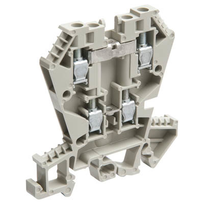 57.404.7055.0 Wieland selos WK 4mm Grey Double DIN Rail Terminal for TS35 &amp; TS32 Rail Double Feed Through WKN4E/U/V0