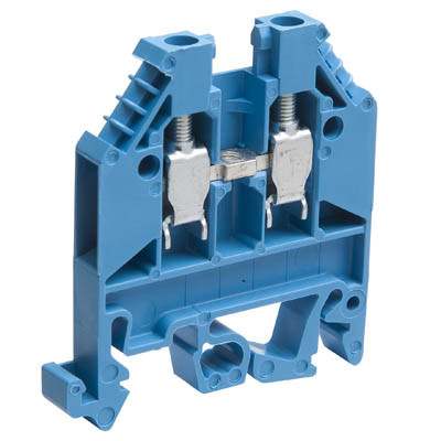 57.503.0055.6 Wieland selos WK 2.5mm Blue DIN Rail Terminal for TS35 &amp; TS32 Rail Single Feed Through WK2,5/U BL/V0