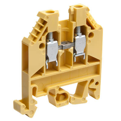 57.504.0055.8 Wieland selos WK 4mm Yellow DIN Rail Terminal for TS35 &amp; TS32 Rail Single Feed Through WK4/U GE/V0