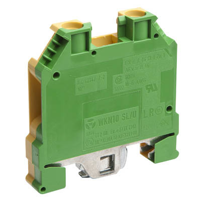 57.510.9055.0 Wieland selos WK 10mm Earth DIN Rail Terminal for TS35 TS32 Rail Single Feed Through Green/Yellow WKN10 SL/U/V0