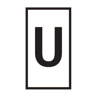 HODS85X5WE-100 U HellermannTyton HODS85 Marker Black on White &quot;U&quot; Pack of 100