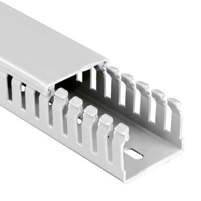 10450104Y Betaduct PVC Open Slot Trunking 100W x 75H Grey RAL7030 Box of 8 Metres (4 Lengths) 