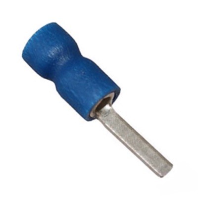 DVB2-9 Insulated Blue Blade Crimp 9mm Long for 0.75-2.5mm Cable