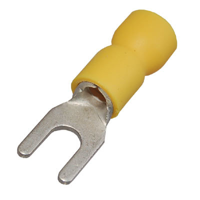 DVF5-4 Insulated Yellow Fork Crimp with 4.3mm Spacing for 4-6mm Cable 