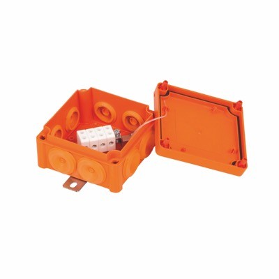 FPT1010PP46 Ensto Vulcano Polypropylene 100 x 100 x 50mmD Fire Protection Enclosure IP65 Orange