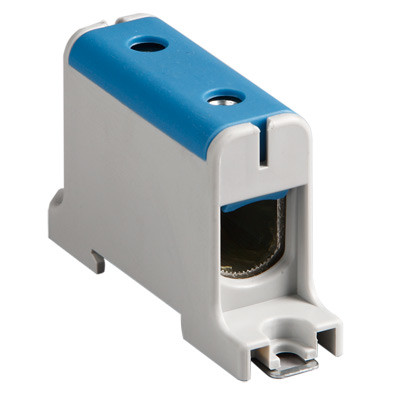 KE62.2 Ensto Clampo Pro 95mm Blue DIN Rail Terminal for TS35 Rail or Base Mounting Single Feed Through