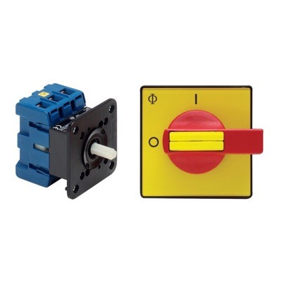 KG160-T203/01-E Kraus &amp; Naimer KG 160A 3 Pole Isolator for Door Mounting Switch Supplied with IP66/67 Red/Yellow Handle