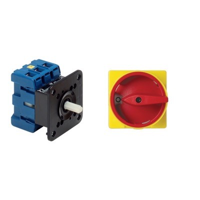 KG100-T204/GBA426-E Kraus &amp; Naimer KG 100A 4 Pole Isolator for Door Mounting Switch Supplied with IP66/67 Red/Yellow Handle