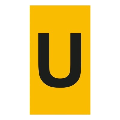 038380 Legrand CAB3 Marker 4-6mm Letter &#039;U&#039; Black on Yellow Box of 300