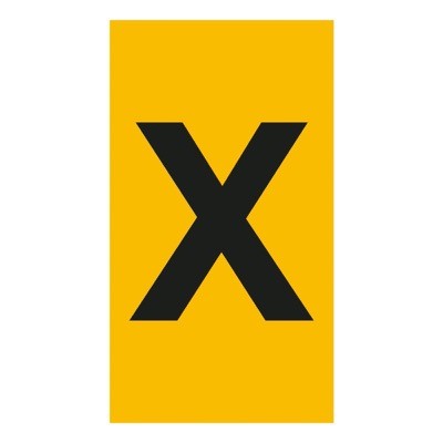 038323 Legrand CAB3 Marker 0.5-1.5mm Letter &#039;X&#039; Black on Yellow Box of 300