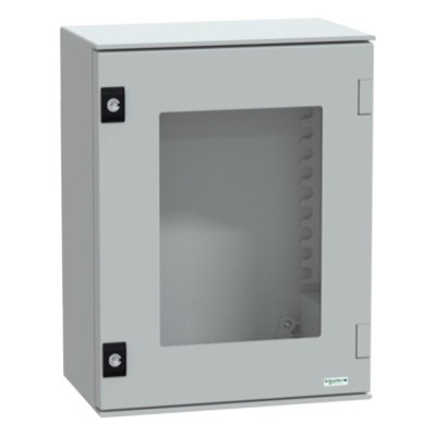 NSYPLM43TG Schneider Thalassa PLM GRP 430H x 330W x 200mmD Wall Mounting Enclosure IP66 Glazed Door