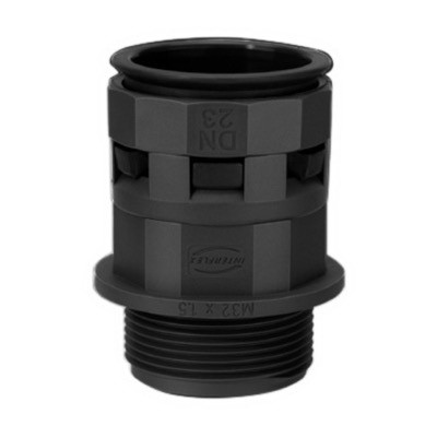 MIR-12M16N Interflex Nylofix MIR Black Straight Fitting for AGT12 (16mm) Conduit with 16mm Male Thread