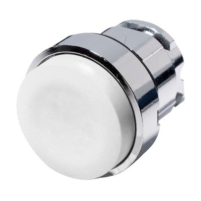 ZB4BL1 Schneider Harmony XB4 White Projecting Pushbutton Actuator 22.5mm Spring Return Chrome Bezel