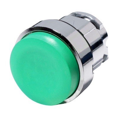 ZB4BL3 Schneider Harmony XB4 Green Projecting Pushbutton Actuator 22.5mm Spring Return Chrome Bezel