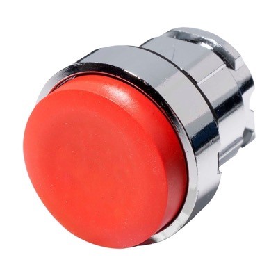 ZB4BL4 Schneider Harmony XB4 Red Projecting Pushbutton Actuator 22.5mm Spring Return Chrome Bezel