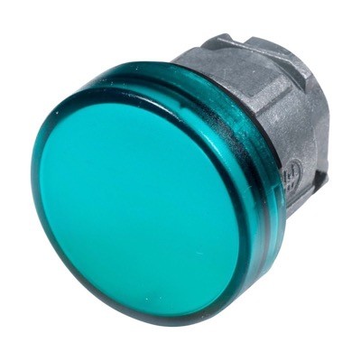 ZB4BV033 Schneider Harmony XB4 Green Pilot Lamp Head for use with Integral LED 22.5mm Chrome Bezel