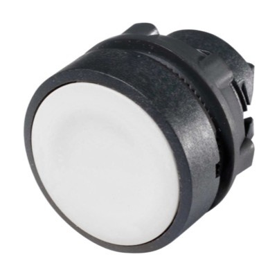 ZB5AA1 Schneider Harmony XB5 White Pushbutton Actuator 22.5mm Spring Return Dark Grey Plastic Bezel