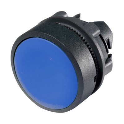 ZB5AA6 Schneider Harmony XB5 Blue Pushbutton Actuator 22.5mm Spring Return Dark Grey Plastic Bezel