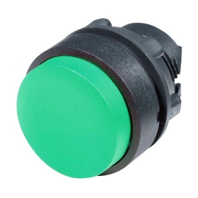 ZB5AL3 Schneider Harmony XB5 Green Extended Pushbutton Actuator 22.5mm Spring Return Dark Grey Plastic Bezel