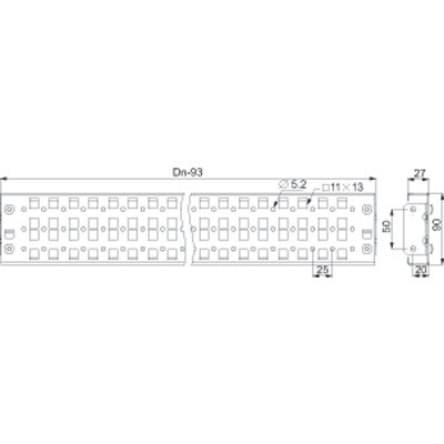 NSYSUCR90110 Schneider Spacial Pair of 1100mm Universal Mounting Rails 90mm Wide with 3 Rows of Fixings