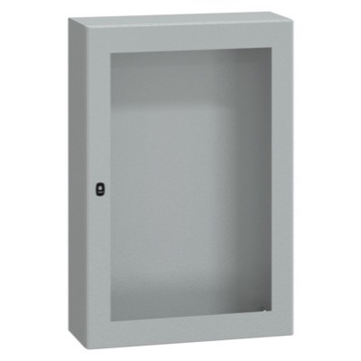 NSYS3D12830T Schneider Spacial S3D Mild Steel 1200H x 800W x 300mmD Wall Mounting Enclosure IP66 Glazed Door