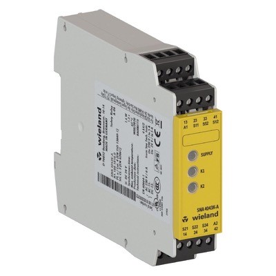 R1.188.1810.0 Wieland safe Relay SNA4043K-A 24VAC/DC 3 N/O &amp; 1 N/C Contacts Auto/Manual Reset