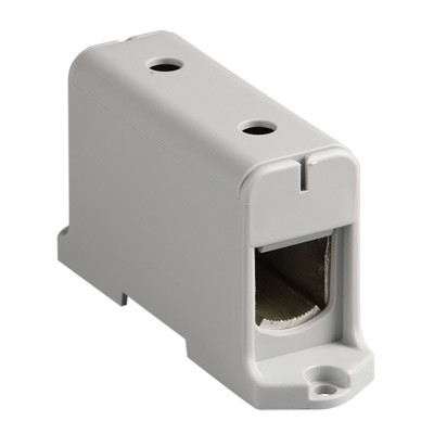 KE64 Ensto Clampo Pro 240mm Grey DIN Rail Terminal for TS35 Rail or Base Mounting Single Feed Through