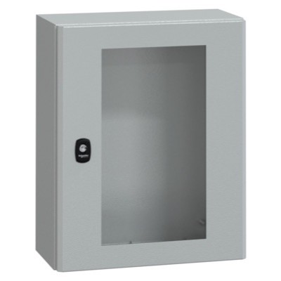 NSYS3D5425T Schneider Spacial S3D Mild Steel 500H x 400W x 250mmD Wall Mounting Enclosure IP66 Glazed Door