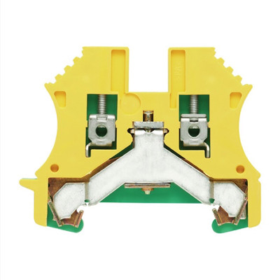 1010000000 Weidmuller W Series 2.5mm Earth DIN Rail Terminal for TS35 Rail Green/Yellow WPE2.5