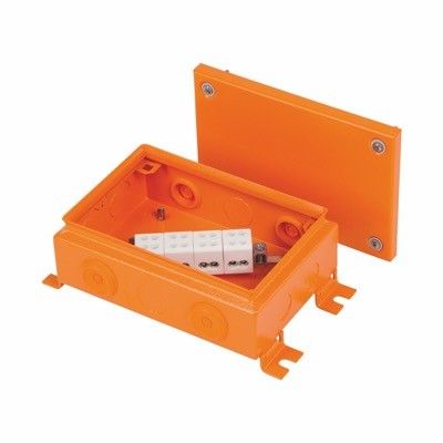 FPT2215FE416.4 Ensto Vulcano Mild Steel 220H x 150W x 80mmD Fire Protection Enclosure Lid IP65 Orange