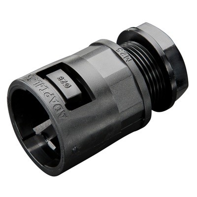 AL21/M20/A/BL Adaptaflex Type A Adaptalok Black Straight Fitting for PAFS21 Conduit with 20mm Male Thread. Includes Locknut